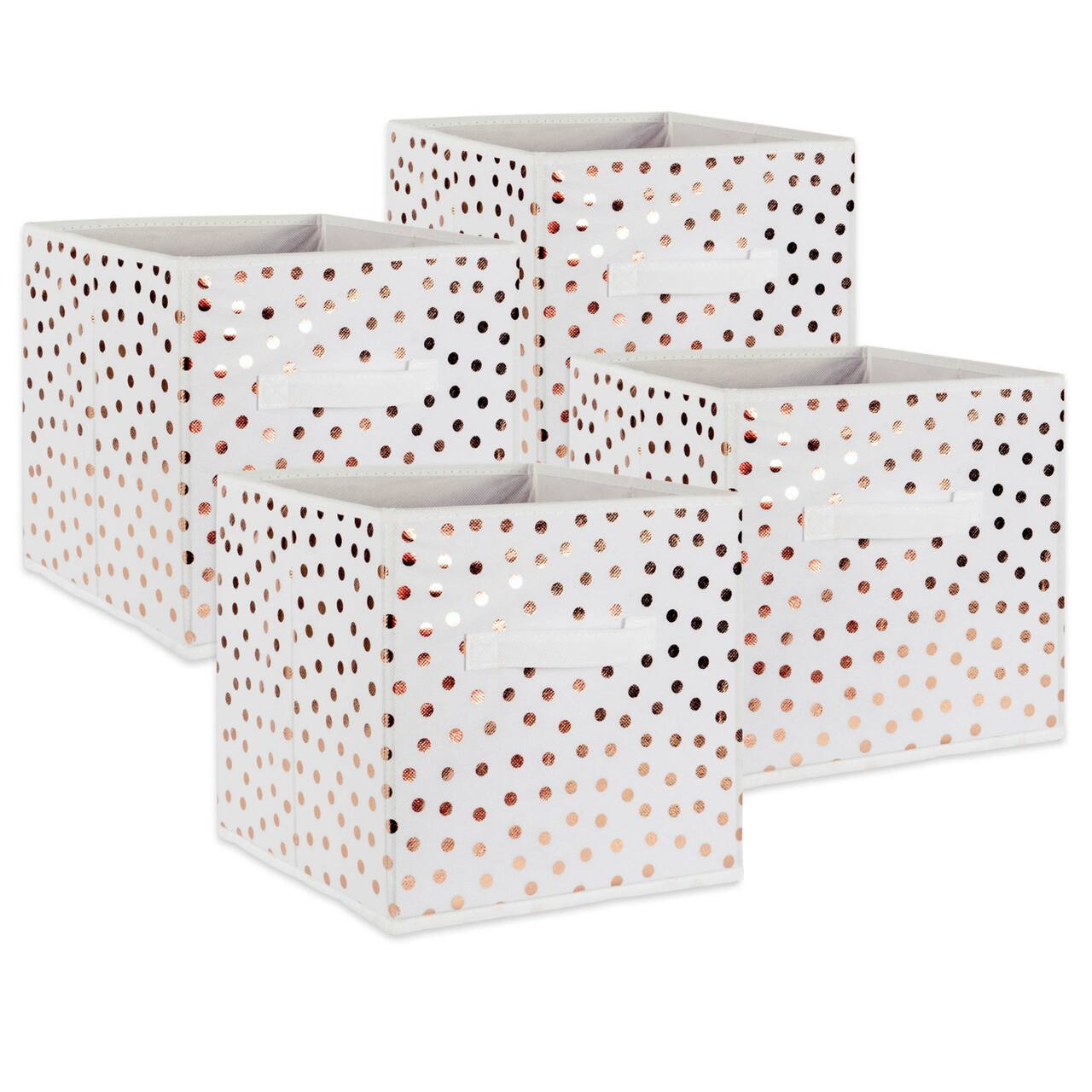DII® 11" Nonwoven Polyester Small Dots Storage Cubes, 4ct.